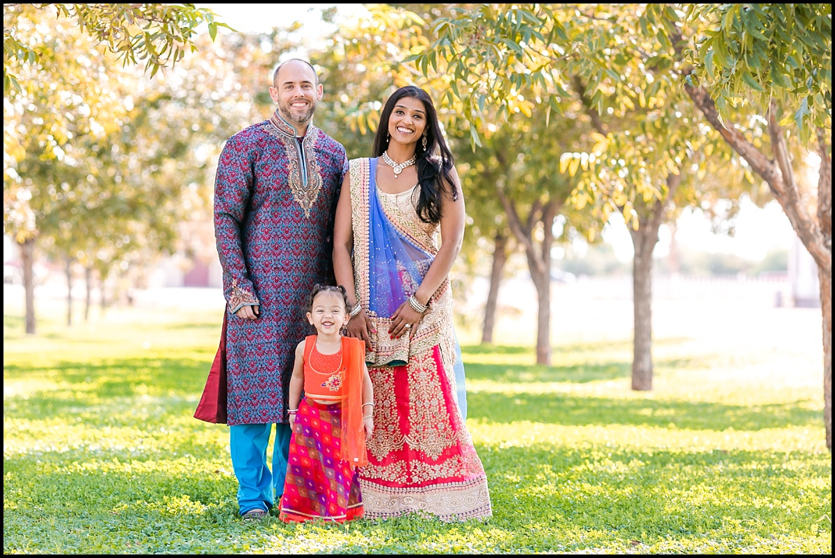 A picture of an indian family in traditional clothes at tumbleweed ranch park in chandler arizona