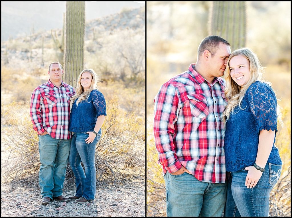picture of a couple during their engagement session at San Tan Mountain Regional Park