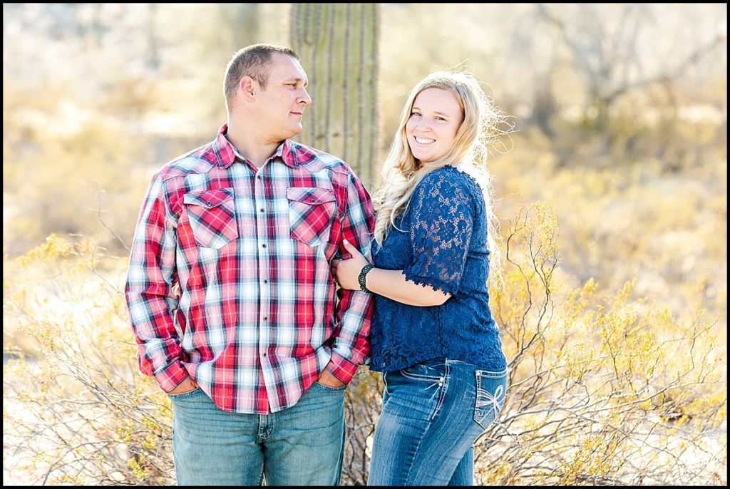 picture of a couple during their engagement session at San Tan Mountain Regional Park