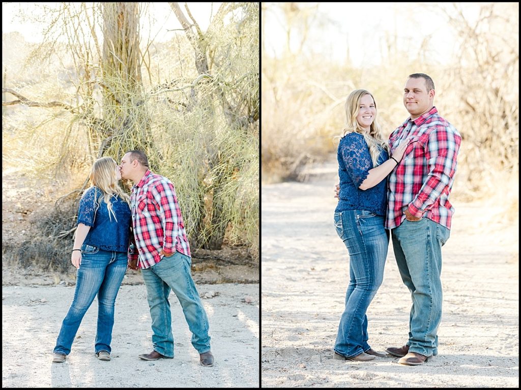 picture of a couple during their engagement session at San Tan Mountain Regional Park